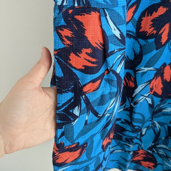 J. CREW blue floral dress size 16 - Picture 2 of 6